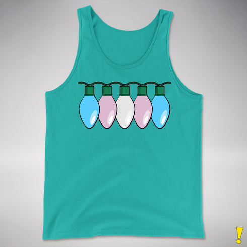 Transgender Pride Flag Christmas Lights Premium Tank Top - Teal